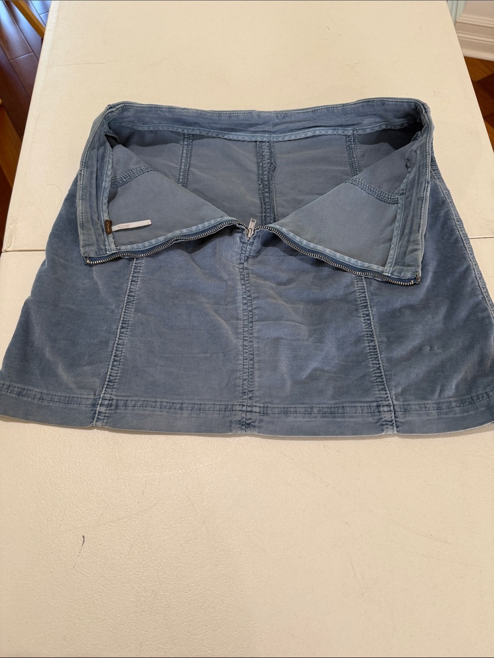 Free People Femme Cord Mini Skirt Back Zip Clean Lines Sexy Baddie Twee Mod 10 - Picture 12 of 14